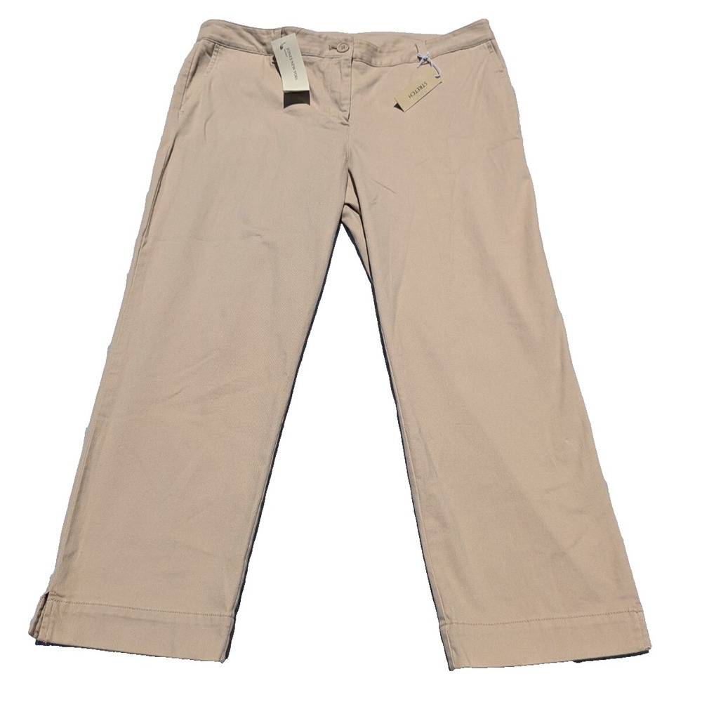 Jones New York Women's 12 Lexington Capri‎ Pants Tan Skinny Stretch Casual